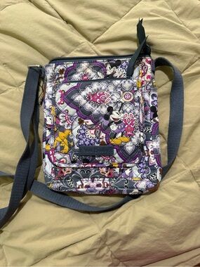Vera Bradley Purple Paisley Disney Quilted Crossbody Bag